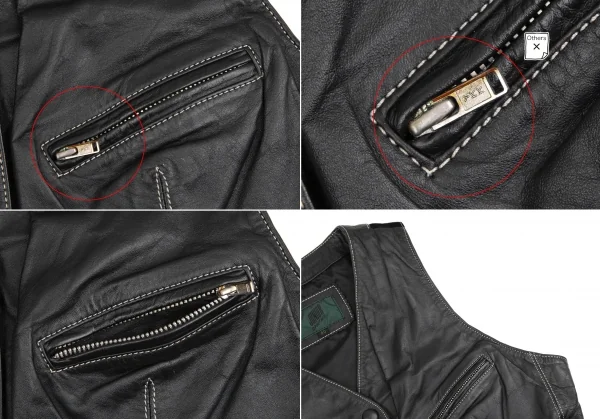 ジュニアゴルチエJUNIOR GAULTIER レザージレベストショートパンツセットアップ 黒40 K-109644_005