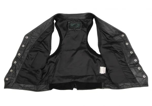 ジュニアゴルチエJUNIOR GAULTIER レザージレベストショートパンツセットアップ 黒40 K-109644_007