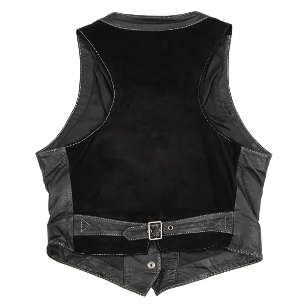 ジュニアゴルチエJUNIOR GAULTIER レザージレベストショートパンツセットアップ 黒40 K-109644_008