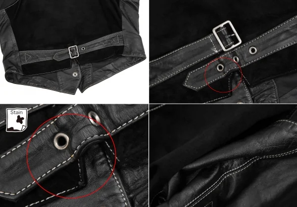 ジュニアゴルチエJUNIOR GAULTIER レザージレベストショートパンツセットアップ 黒40 K-109644_009