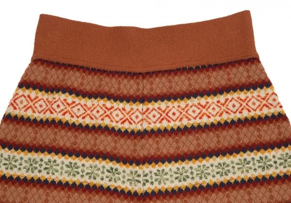 ジャンポールゴルチエ マイユJean Paul GAULTIER MAILLE フェアアイルボーダーニットショートパンツ モカオフ42 K-109652_002