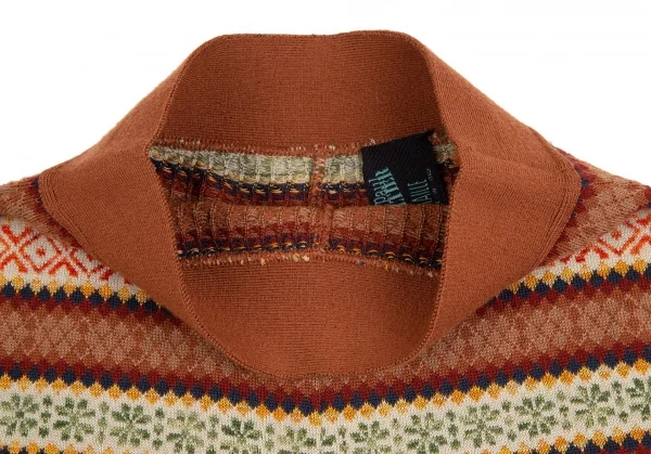 ジャンポールゴルチエ マイユJean Paul GAULTIER MAILLE フェアアイルボーダーニットショートパンツ モカオフ42 K-109652_003