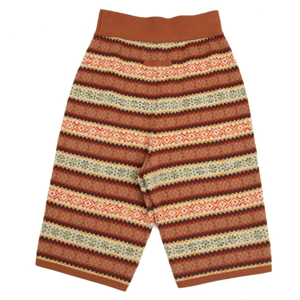 ジャンポールゴルチエ マイユJean Paul GAULTIER MAILLE フェアアイルボーダーニットショートパンツ モカオフ42 K-109652_006