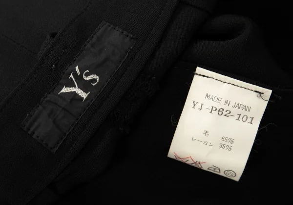 ワイズY's ウールレーヨンギャバツータックパンツ 黒M位 K-109659_016