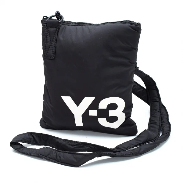ワイスリーY-3 ロゴプリントショルダーパデットポーチ 黒 K-109673_001