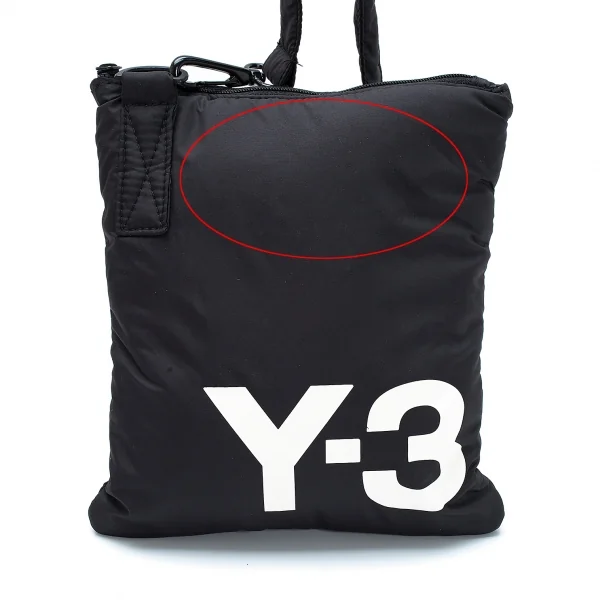 ワイスリーY-3 ロゴプリントショルダーパデットポーチ 黒 K-109673_002