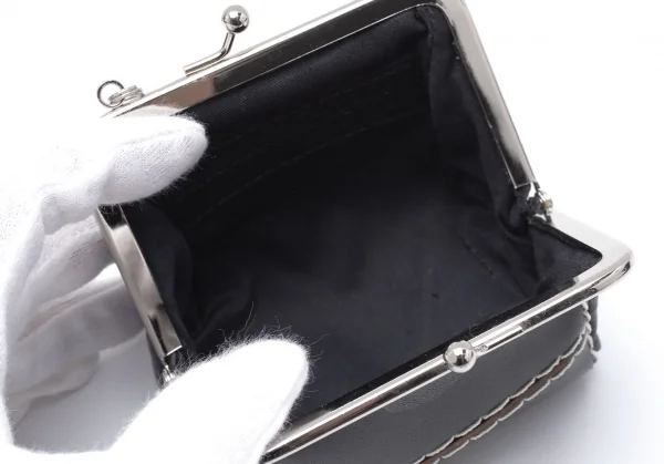 カヨ ナカムラ バイ ワイズKAYO NAKAMURA by Y's フィガロチェーンストラップレザーミニがま口ポーチ 黒 K-109674_010