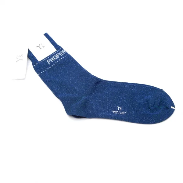 新品!ワイズY's グリッターメッセージソックス 青2(23cm～24.5cm位) K-109675_001