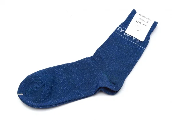 新品!ワイズY's グリッターメッセージソックス 青2(23cm～24.5cm位) K-109675_005