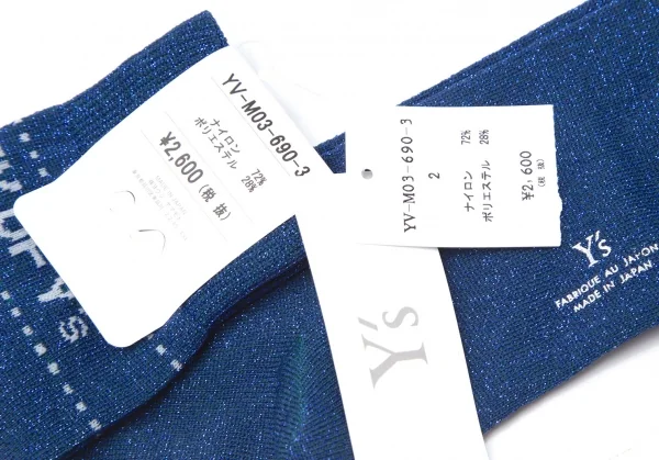 新品!ワイズY's グリッターメッセージソックス 青2(23cm～24.5cm位) K-109675_006