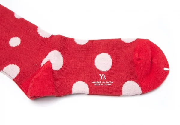 新品!ワイズY's ドットジャガードソックス 赤2(23cm～24.5cm位) K-109676_003