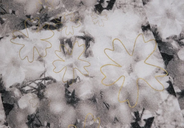 カバンドズッカCABANE de ZUCCA フローラルラメプリントTシャツ 白グレー他M K-109683_007