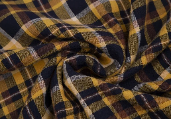 ランバンオンブルーLANVIN en Bleu コットン袖切替チェックシャツ 黄茶紺50 K-109685_015
