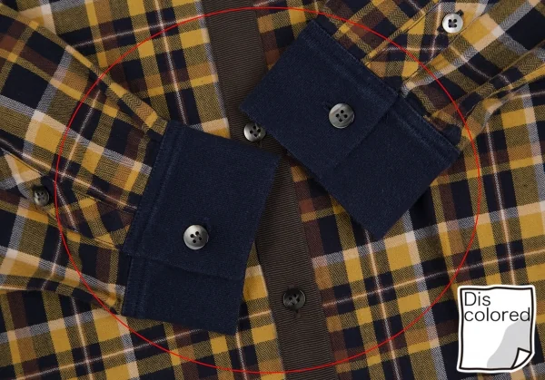 ランバンオンブルーLANVIN en Bleu コットン袖切替チェックシャツ 黄茶紺50 K-109685_008