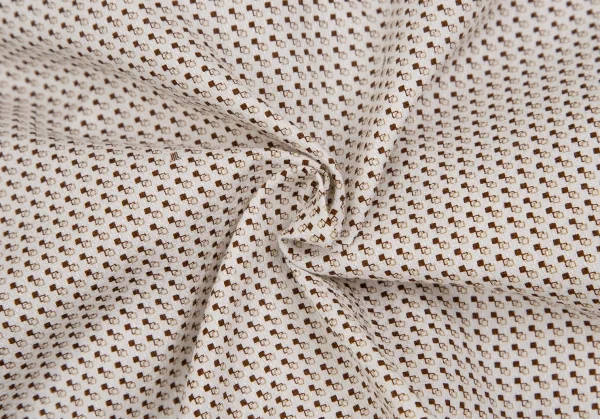 ランバンコレクションLANVIN collection コットン柄織りボタンダウン半袖シャツ ライトベージュ茶M K-109686_013