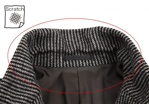 コムデギャルソン オムCOMME des GARCONS HOMME ウールストライプ織りダブルジャケット 黒茶他M K-109698_003