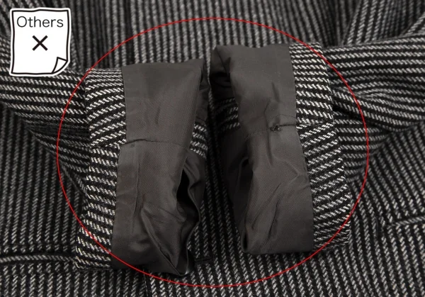 コムデギャルソン オムCOMME des GARCONS HOMME ウールストライプ織りダブルジャケット 黒茶他M K-109698_008