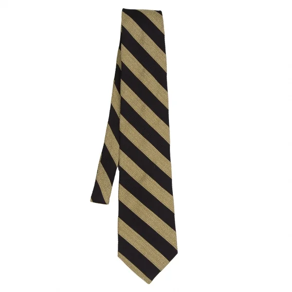 ヨウジヤマモト ダーバンYohji Yamamoto DURBAN A.A.R シルクレジメンタルネクタイ 茶黒 K-109704_001