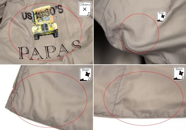 パパスPapas トラックプリントフーテッドリバーシブルダウンジャケット ベージュM K-109717_014
