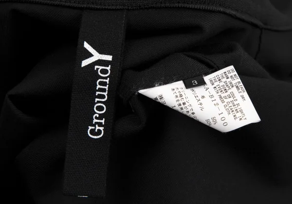 グラウンド ワイGround Y ウールポリギャバロングジップシャツコート 黒3 K-109722_014