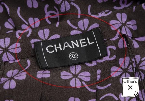シャネルCHANEL クローバープリントプリーツスカート 紫こげ茶S位 K-109746_014