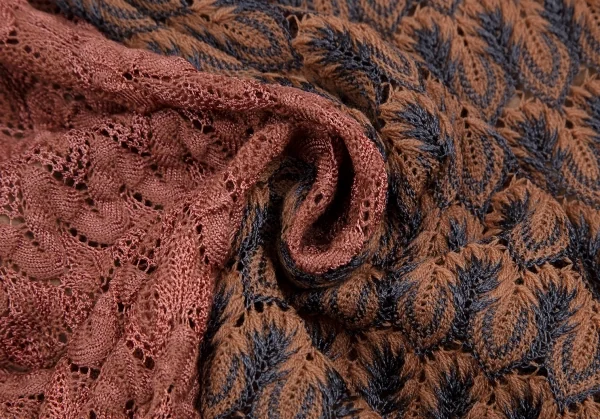 ミッソーニMISSONI ジャガードニットラップスカートワンピース 茶マルチS位 K-109749_013