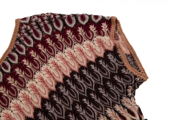 ミッソーニMISSONI ジャガードニットラップスカートワンピース 茶マルチS位 K-109749_005