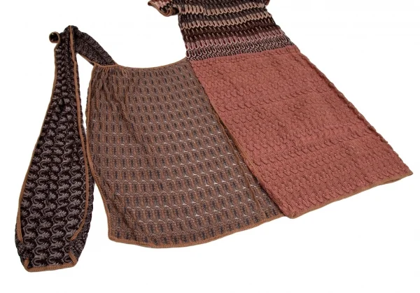 ミッソーニMISSONI ジャガードニットラップスカートワンピース 茶マルチS位 K-109749_008
