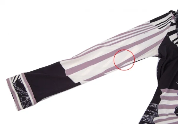 レオナールLEONARD プリントカシュクールトップス 黒紫オフ38 K-109751_010