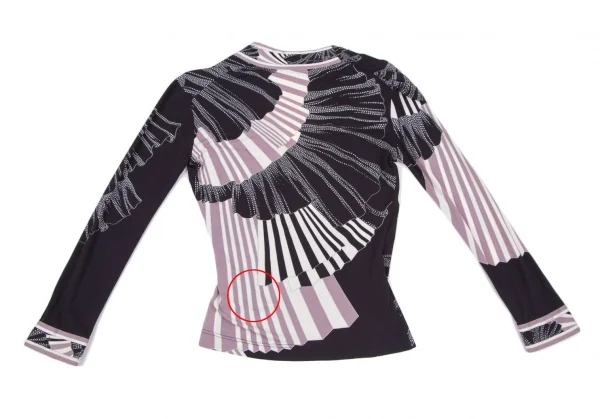 レオナールLEONARD プリントカシュクールトップス 黒紫オフ38 K-109751_016