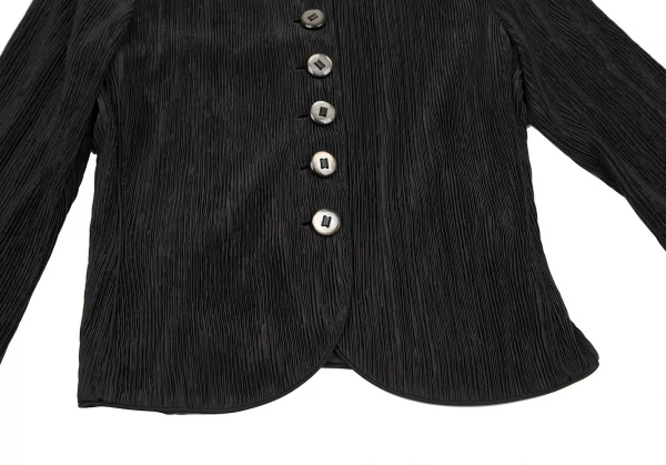 タグ ジョルジオ アルマーニGIORGIO ARMANI プリーツスタンドカラージャケット 黒38 K-109752_010