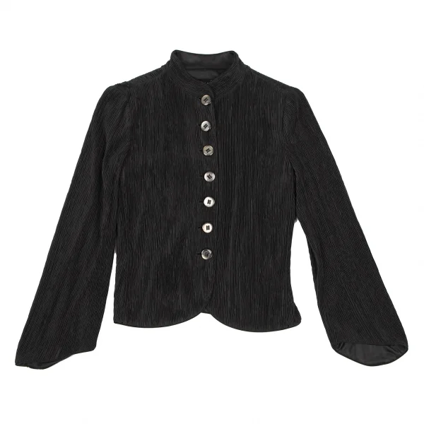 タグ ジョルジオ アルマーニGIORGIO ARMANI プリーツスタンドカラージャケット 黒38 K-109752_002