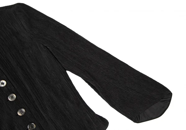 タグ ジョルジオ アルマーニGIORGIO ARMANI プリーツスタンドカラージャケット 黒38 K-109752_005