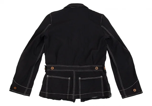 コムデギャルソン オムプリュスCOMME des GARCONS HOMME PLUS 製品染めステッチトラッカージャケット 黒SS K-109771_012