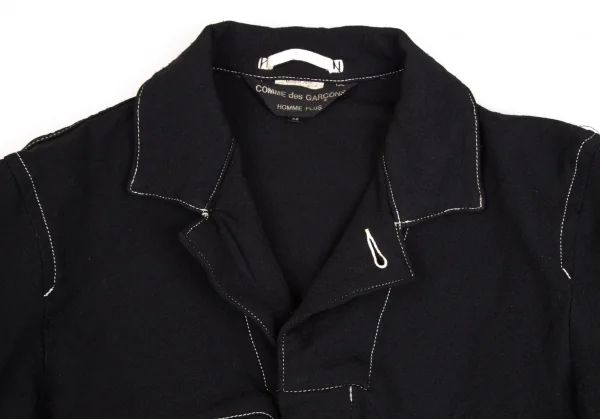 コムデギャルソン オムプリュスCOMME des GARCONS HOMME PLUS 製品染めステッチトラッカージャケット 黒SS K-109771_002