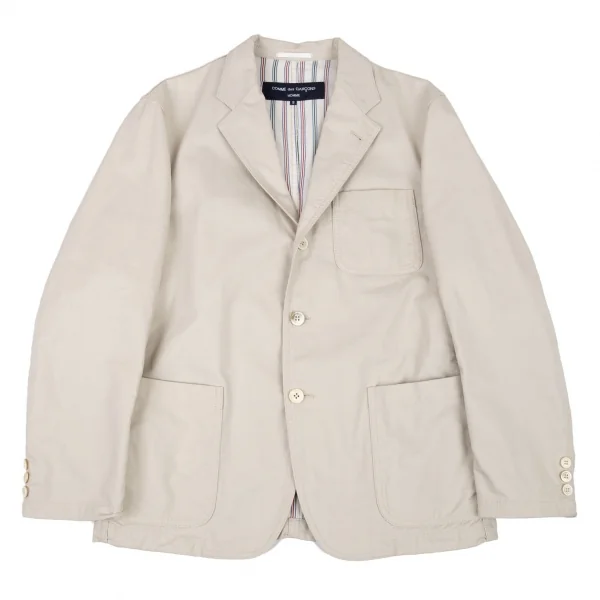 コムデギャルソン オムCOMME des GARCONS HOMME 裏ストライプコットンパッチポケットジャケット ベージュS K-109772_001