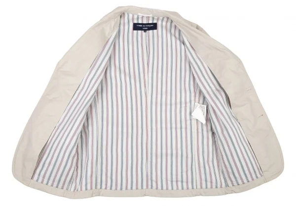 コムデギャルソン オムCOMME des GARCONS HOMME 裏ストライプコットンパッチポケットジャケット ベージュS K-109772_011