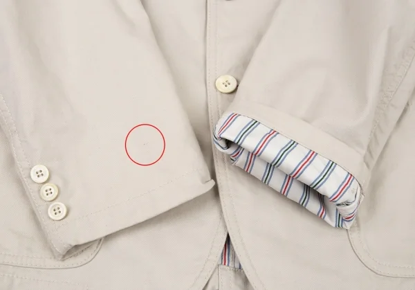 コムデギャルソン オムCOMME des GARCONS HOMME 裏ストライプコットンパッチポケットジャケット ベージュS K-109772_007