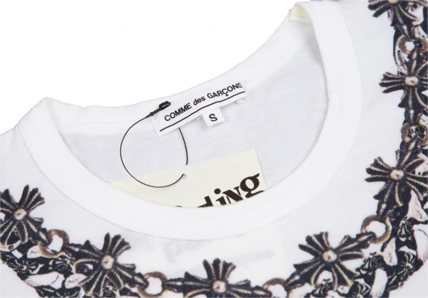 新品!コムデギャルソン×クロムハーツCOMME des GARCONS×CHROME HEARTS フォティマハリアプリントTシャツ 白S K-109782_003