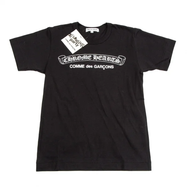新品!コムデギャルソン×クロムハーツCOMME des GARCONS×CHROME HEARTS ロゴプリントTシャツ 黒S K-109784_001