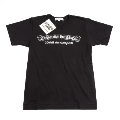 新品!コムデギャルソン×クロムハーツCOMME des GARCONS×CHROME HEARTS ロゴプリントTシャツ 黒