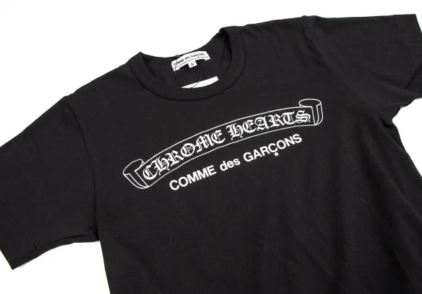 新品!コムデギャルソン×クロムハーツCOMME des GARCONS×CHROME HEARTS ロゴプリントTシャツ 黒S K-109784_002