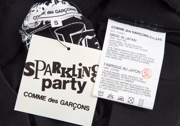 新品!コムデギャルソン×クロムハーツCOMME des GARCONS×CHROME HEARTS スクロールロゴプリントプリントTシャツ 黒S K-109785_010