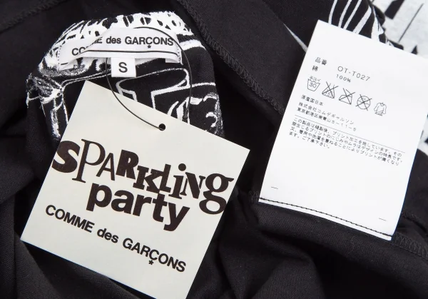 新品!コムデギャルソン×クロムハーツCOMME des GARCONS×CHROME HEARTS スクロールロゴプリントプリントTシャツ 黒S K-109785_011