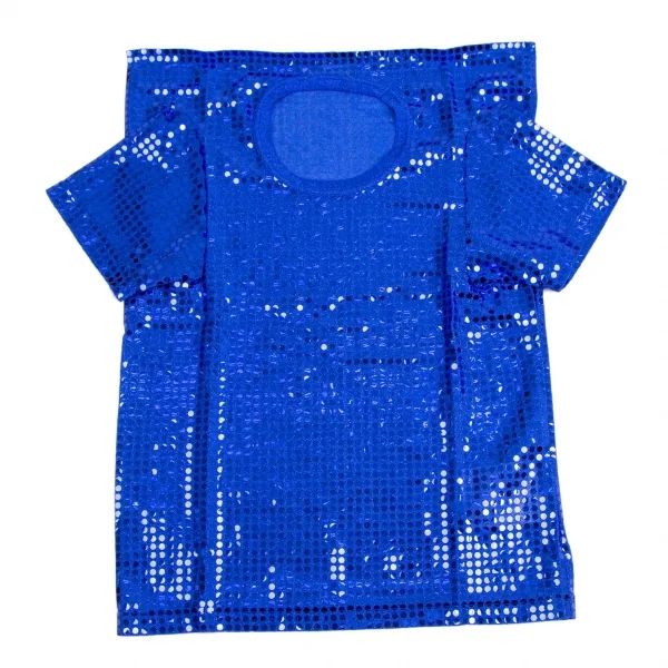コムデギャルソンCOMME des GARCONS スパンコールスクエアデザインTシャツ 青S K-109787_002