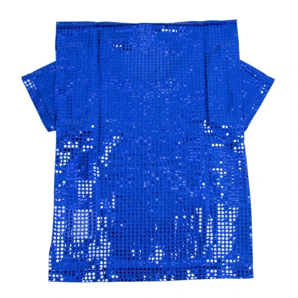 コムデギャルソンCOMME des GARCONS スパンコールスクエアデザインTシャツ 青S K-109787_008