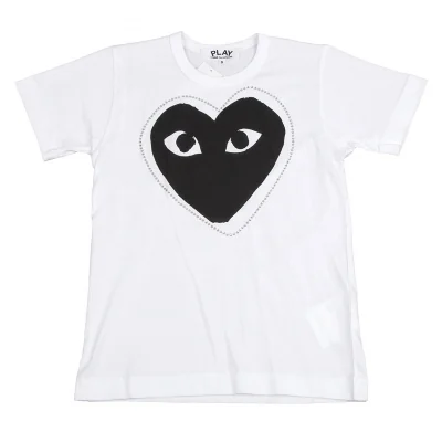 [新品]［正規品］プレイコムデギャルソン　ラインストーンtシャツ　XS ◇PLAY COMME des GARCONS◇METALSTONE ラインストーン Tシャツ