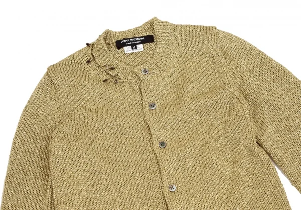 ジュンヤワタナベ コムデギャルソンJUNYA WATANABE COMME des GARCONS安全ピン装飾ダメージデザインラメカーディガン ゴールドM K-109802_003