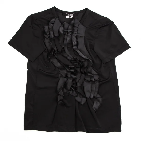 JUNYA WATANABE COMME des GARCONS / ジュンヤワタナベ | 2009AW | グラフィックプリント フリルスリーブ Tシャツ | ブラック | レディース ジュンヤワタナベ コムデギャルソンJUNYA WATANABE COMME des GARCONS