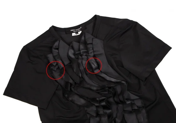 JUNYA WATANABE COMME des GARCONS / ジュンヤワタナベ | 2009AW | グラフィックプリント フリルスリーブ Tシャツ | ブラック | レディース ジュンヤワタナベコムデギャルソンJUNYA WATANABE COMME des GARCONS